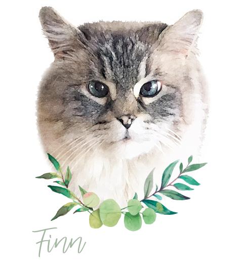 Custom watercolor pet portrait